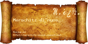 Merschitz Ányos névjegykártya